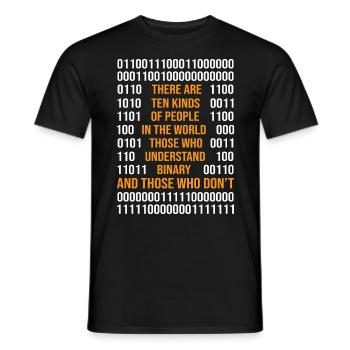 Programming Binary Code There Are 10 Kinds Of Peop - Männer T-Shirt - Schwarz - Vorne - AI Model Male 178 light (178cm)