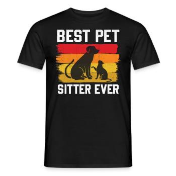 Pet Owner Animal Lover Best Pet Sitter Ever - Men's T-Shirt - black - Front - AI Model Male 178 light (178cm)