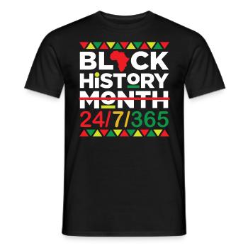 Mois de l’histoire des Noirs Fier Afro-Américain 24/7/36 - T-shirt homme - noir - Devant - AI Model Male 178 light (178cm)