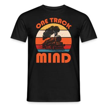 Slogan du train - One Track Mind - T-shirt homme - noir - Devant - AI Model Male 178 light (178cm)