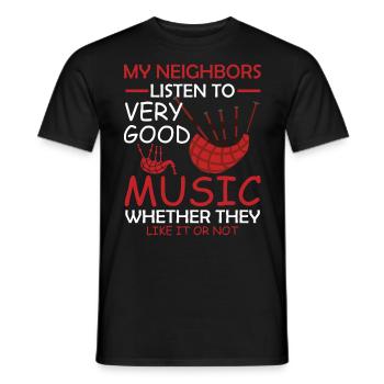 Bagpiper - Mes voisins écoutent - T-shirt homme - noir - Devant - AI Model Male 178 light (178cm)