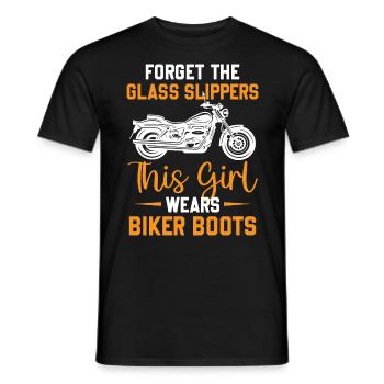 Motorcycle Women - This Girl Wears Biker Boots - Men's T-Shirt - black - Front - AI Model Male 178 light (178cm)