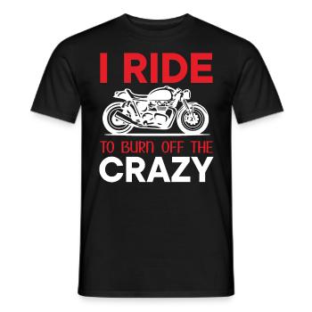 Motard motard disant - Je roule pour brûler le C - T-shirt homme - noir - Devant - AI Model Male 178 light (178cm)