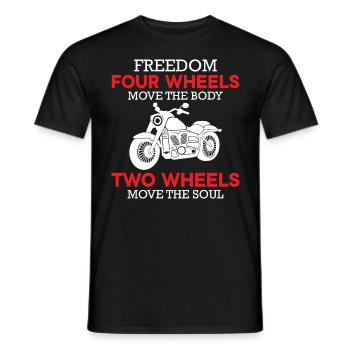 Motorcycle Saying - Two Wheels Move The Soul - Men's T-Shirt - black - Front - AI Model Male 178 light (178cm)