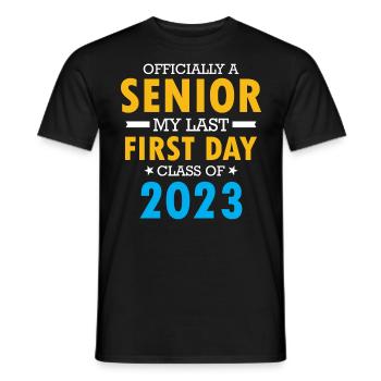 Officiellement un senior Ma dernière classe de premier jour de 202 - T-shirt homme - noir - Devant - AI Model Male 178 light (178cm)