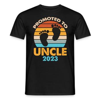 Promu à tante 2023 Retro Sunset - T-shirt homme - noir - Devant - AI Model Male 178 light (178cm)
