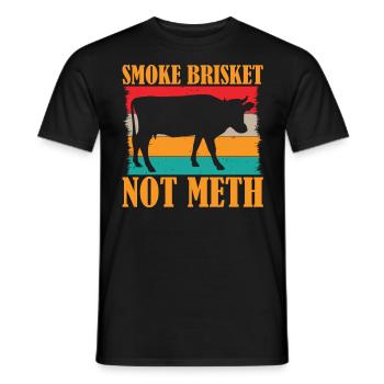 BBQ Smoker Saying - Smoke Brisket Not Meth - Männer T-Shirt - Schwarz - Vorne - AI Model Male 178 light (178cm)