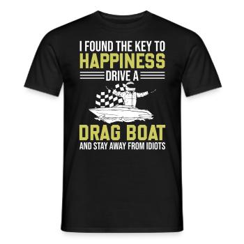Drag Boat Saying I Found The Key To Happiness - Männer T-Shirt - Schwarz - Vorne - AI Model Male 178 light (178cm)