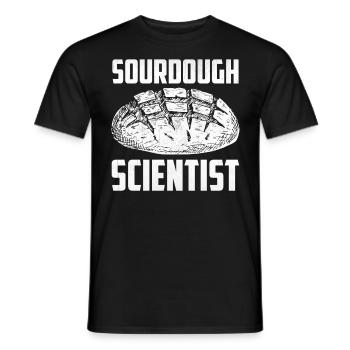 Baking Bread Sourdough Scientist - Men's T-Shirt - black - Front - AI Model Male 178 light (178cm)
