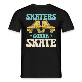 Roller Skating - Skaters Gonna Skate - Männer T-Shirt - Schwarz - Vorne - AI Model Male 178 light (178cm)