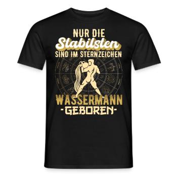 Sternzeichen Wassermann Wassermänner Geschenk - Männer T-Shirt - Schwarz - Vorne - AI Model Male 178 light (178cm)