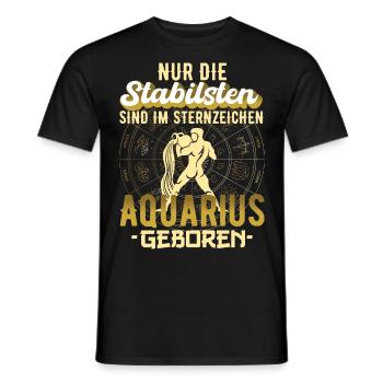 Sternzeichen Aquarius Wassermann Geschenkidee - Männer T-Shirt - Schwarz - Vorne - AI Model Male 178 light (178cm)