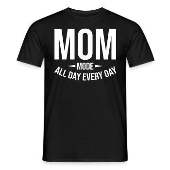 Mom Saying - Mom Mode All Day Every Single Day - Men's T-Shirt - black - Front - AI Model Male 178 light (178cm)