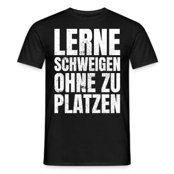 lerne schweigen ohne zu platzen Geschenk - Männer T-Shirt - Schwarz - Vorne - AI Model Male 178 light (178cm)