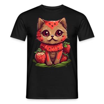 Ragamuffin Strawberry Idée cadeau - T-shirt homme - noir - Devant - AI Model Male 178 light (178cm)
