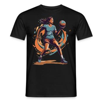 Handballerin Streetwear Ikonischer Stil - Männer T-Shirt - Schwarz - Vorne - AI Model Male 178 light (178cm)