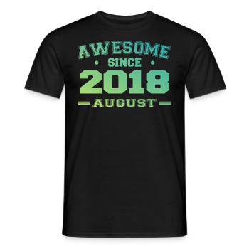 2018 Août Année Naissance Anniversaire Août 2018 - T-shirt homme - noir - Devant - AI Model Male 178 light (178cm)
