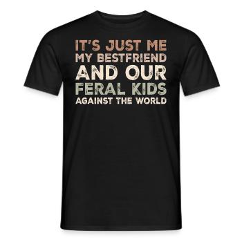 Gegen Mich, meinen besten Freund, und unsere wilden Kinder - Männer T-Shirt - Schwarz - Vorne - AI Model Male 178 light (178cm)