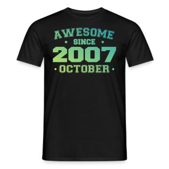 October 2007 - October 2007 Birthday Gift - Men's T-Shirt - black - Front - AI Model Male 178 light (178cm)