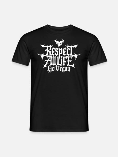 Respect All Life — Go Vegan - Männer T-Shirt - Schwarz