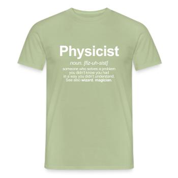 Physiker - Männer T-Shirt - Sage - Vorne - AI Model Male 178 light (178cm)