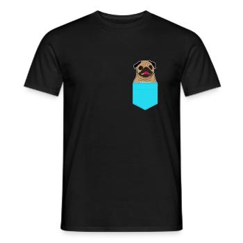 Pug Pug Comic - Mænd T-shirt - sort - Foran - AI Model Male 178 light (178cm)
