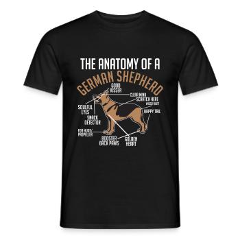 Anatomie Deutscher Schäferhund - Männer T-Shirt - Schwarz - Vorne - AI Model Male 178 light (178cm)