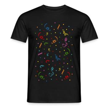 Confetti Streamers - Men's T-Shirt - black - Front - AI Model Male 178 light (178cm)