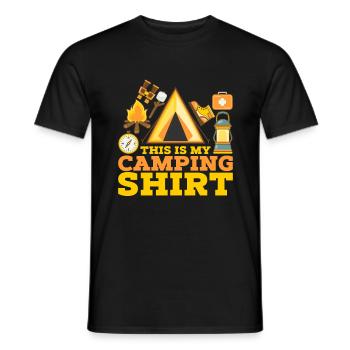 Shirt Camping Camper Camping Gift - Men's T-Shirt - black - Front - AI Model Male 178 light (178cm)