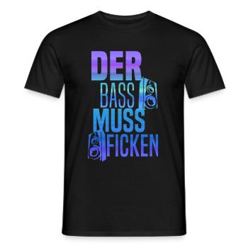 The bass must fuck, boxes, - Men's T-Shirt - black - Front - AI Model Male 178 light (178cm)