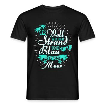 Full as the beach and blue as the sea - Men's T-Shirt - black - Front - AI Model Male 178 light (178cm)