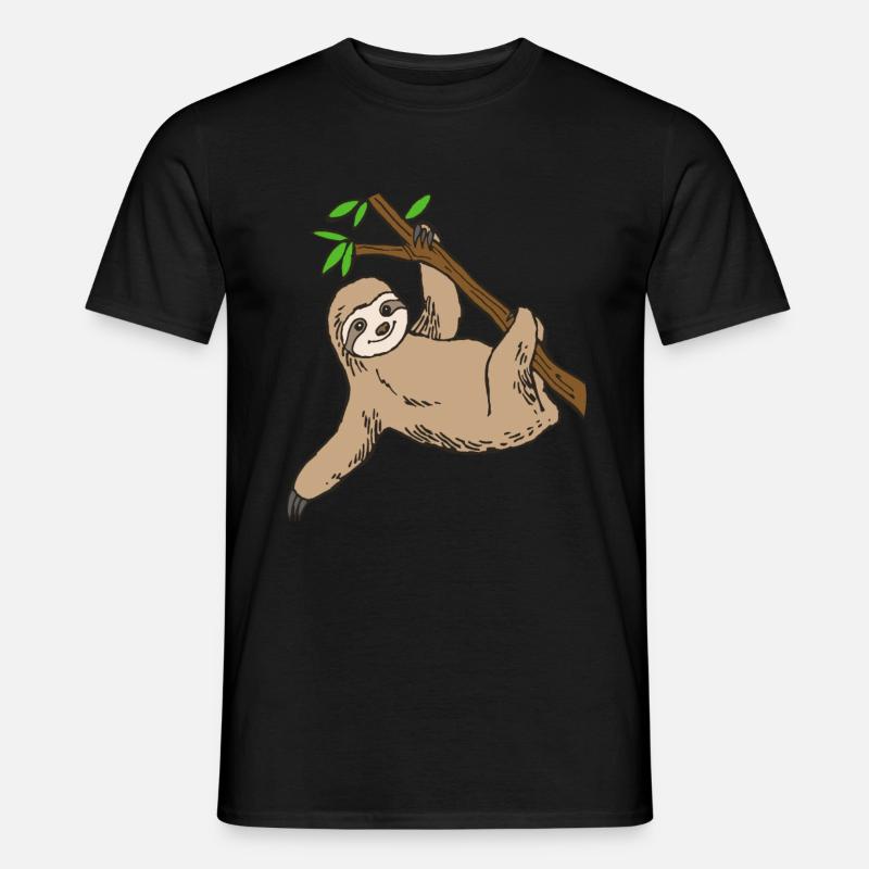 Faultier - Männer T-Shirt - Schwarz
