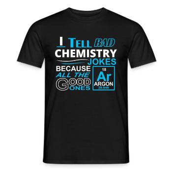 Je raconte des blagues sur la chimie - T-shirt homme - noir - Devant - AI Model Male 178 light (178cm)