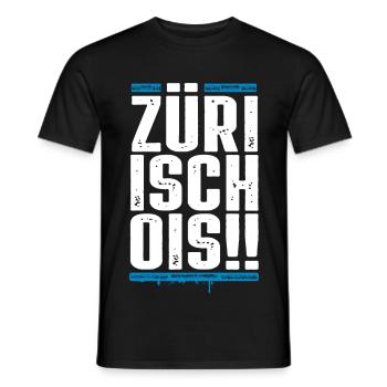 Zürich / Züri isch ois / T-Shirt / Hoodie - Männer T-Shirt - Schwarz - Vorne - AI Model Male 178 light (178cm)