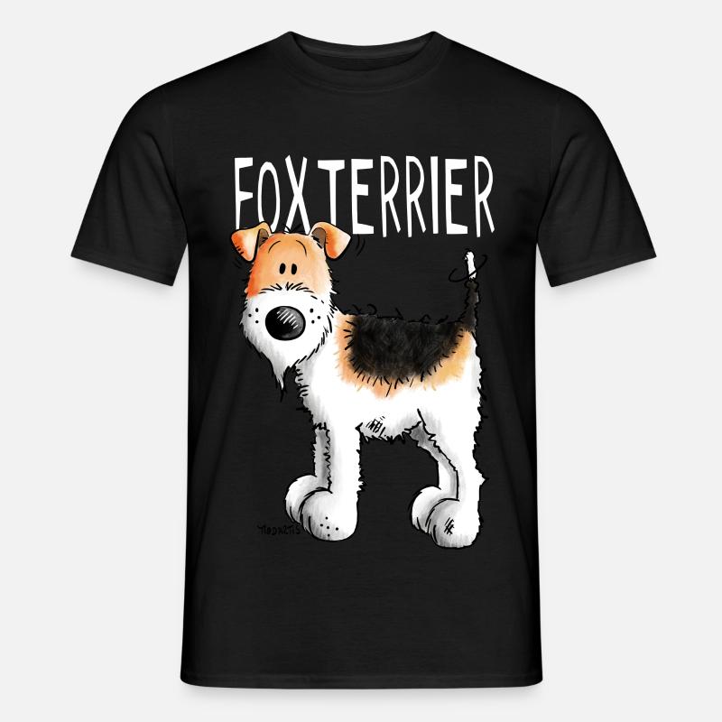 Kleiner Foxterrier - Hund - Hunde - Tier - Comic - Männer T-Shirt - Schwarz