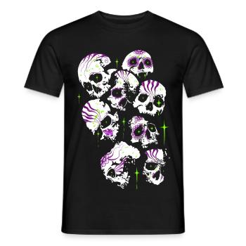 Totenköpfe Totenschädel Halloween Sugar Skulls - Männer T-Shirt - Schwarz - Vorne - AI Model Male 178 light (178cm)