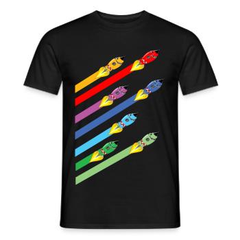 Raketen Renn - Männer T-Shirt - Schwarz - Vorne - AI Model Male 178 light (178cm)