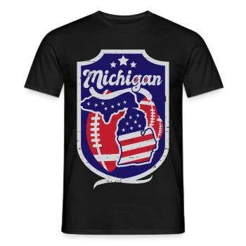 Michigan Football - T-shirt homme - noir - Devant - AI Model Male 178 light (178cm)