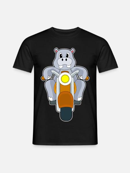 Hippopotamus Motorcycle - Men's T-Shirt - black