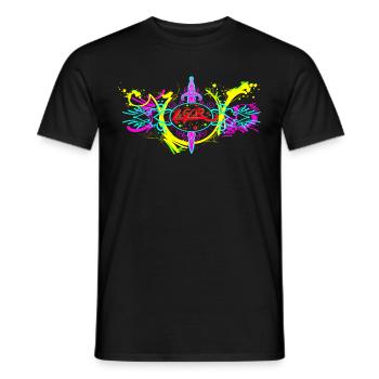 L.Gor Dolch Farbklecks - Männer T-Shirt - Schwarz - Vorne - AI Model Male 178 light (178cm)