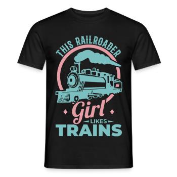 Railroad Girl - Men's T-Shirt - black - Front - AI Model Male 178 light (178cm)