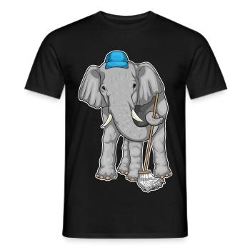 Nettoyant éléphant Vadrouille - T-shirt homme - noir - Devant - AI Model Male 178 light (178cm)