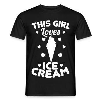 Fille de crème glacée - T-shirt homme - noir - Devant - AI Model Male 178 light (178cm)