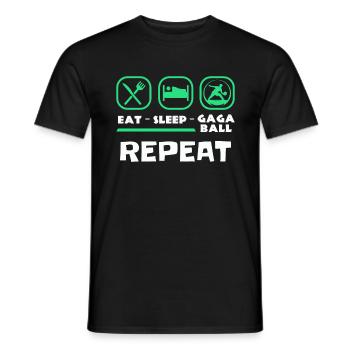 Eat Sleep Gaga Ball Repeat - Men's T-Shirt - black - Front - AI Model Male 178 light (178cm)
