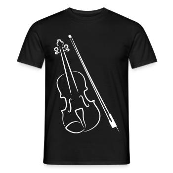 Archet de violon - T-shirt homme - noir - Devant - AI Model Male 178 light (178cm)