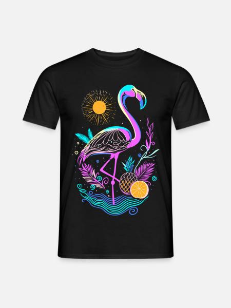 Flamingo Pineapple Fruits - Men's T-Shirt - black