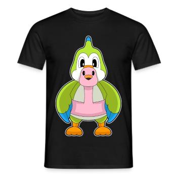 Perroquet flamant rose - T-shirt homme - noir - Devant - AI Model Male 178 light (178cm)