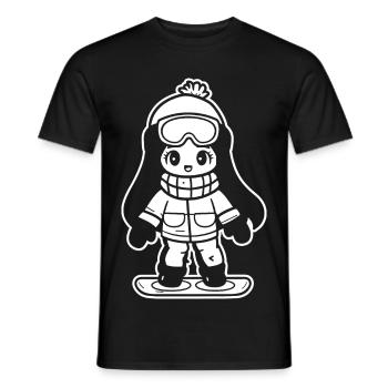 Snowboarder Girls - Men's T-Shirt - black - Front - AI Model Male 178 light (178cm)