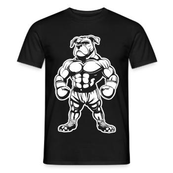 Dessin de chien boxeur - T-shirt homme - noir - Devant - AI Model Male 178 light (178cm)