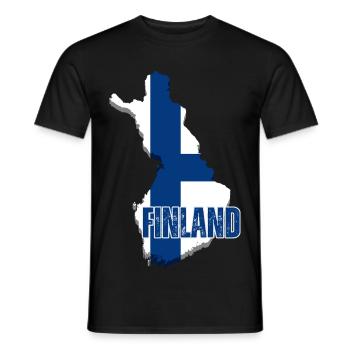 Finnish pride, flag of Finland - Men's T-Shirt - black - Front - AI Model Male 178 light (178cm)